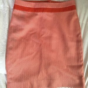 Orange chevron pencil skirt